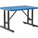 Global Industrial 277550BL 4 ft. Rectangular Steel Outdoor Table with Expanded Metal Blue