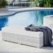 Modway Convene Outdoor Patio Rectangular Ottoman in Light Gray White