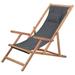 Suzicca Folding Beach Chair Fabric and Wooden Frame Gray