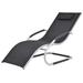 Dcenta Outdoor Sun Lounger with Pillow Textilene Chaise Lounge Chair Aluminum Frame Sunlounger Black for Poolside Patio Balcony Garden 24.4 x 59.8 x 34.6 Inches (W x D x H)