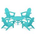 POLYWOOD Vineyard 5-Piece Adirondack Chair Conversation Set in Aruba