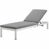 Lounge Chair Chaise Aluminum Metal Steel Silver Grey Gray Modern Contemporary Urban Design Outdoor Patio Balcony Cafe Bistro Garden Furniture Hotel Hospitality