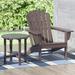 Westin Outdoor with Side Table HDPE Plastic Adirondack Chair - Dark Brown (Set of 2)