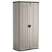 Suncast 80 Tall Resin Storage Cabinet Locker for Garage Home Shed Platinum Metallic BMC8000