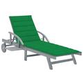 vidaXL Solid Wood Acacia Patio Sun Lounger with Cushion Terrace Multi Colors