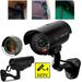 DODOING Fakes Security Camera Dummy Fake Surveillance Security CCTV Camera Indoor Outdoor with One LED Light Black