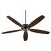 Carlile Way Ceiling Fan in Bailey Street Home Home Collection Style 60 inches Wide By 12.25 inches High-Oiled Bronze Finish-Dark Oak/Walnut Blade