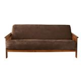 OctoRose Full Size 54x75x8inch 3 Side Zipper Classic Soft Micro Suede Futon Cover/Slipcover/Sofa Day Bed Mattress Cover Couch Protector (Cover ONLY) (Brown )