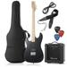 Davison 39-Inch Full-Size Left Handed Electric Guitar with 10-Watt Amplifier Black