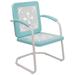 Northlight 35 Square Outdoor Retro Tulip Armchair Blue and White