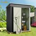5 x 3 Outdoor Storage Shed Metal Outdoor Storage Cabinet with Single Lockable Door Waterproof Tool Shed Gray