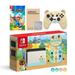 Nintendo Switch Animal Crossing Limited Console Mario Rabbids Kingdom Battle Bundle with Mytrix Wireless Pro Controller Peary Bear Tempered Glass Screen Protector- NS Game Disc