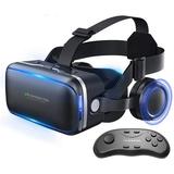 VR Headset with Remote Controller HD 3D VR Glasses Virtual Reality Headset for VR Games & 3D Movies VR Headset for iPhone/Android phone Compatible 4.7-6 inch