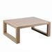 Wooden Outdoor Coffee Table with Plank Design Top Gray