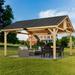 Erommy 13x16 FT Hardtop Gazebo with Waterproof Asphalt Roof and Solid Wood Frame