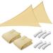 Yescom 2 Pack 20 Ft 97% UV Block Triangle Sun Shade Sail Canopy Outdoor Pool Cover Net