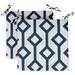 Vargottam Printed Indoor/Outdoor Chair Pads Non Slip Dining Chair CushionSquareShapedDining Chair Pad With String Ties Machine Washable & Home Decor Cushion- Set Of 2-Navy Blue