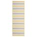 2 x 4 Yellow and Gray Striped All Purpose Reversible Handcrafted Rectangular Outdoor Area Throw Rug