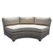 Afuera Living Curved Armless Hand Woven Outdoor Wicker Patio Sofa in Beige