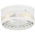 Single Light Drum Ceiling Fixture White Finish White Glass Each