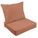 Vargottam Outdoor Deep Seat Patio Cushions Set 2pcs Seat Set All Weather Replacement Cushion Patio Seat And Back Cushion Set 25 x25 x5 Inches-Dusty Peach