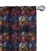 Ambesonne Halloween Curtains Mexican Sugar Skulls Pair of 28 x84 Multicolor