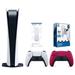 Sony Playstation 5 Digital Edition Console with Extra Red Controller Media Remote and Surge PowerPack Battery Pack & Charge Cable Bundle