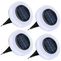 kitwin 4pcs Solar Ground Light with 8 LEDs Outdoor Solar Disk Light Auto ON/OFF Solar Buried Lamp IP65 Waterproof Solar Deck Light for Patio Stairs Yard Garden Pathway