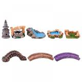 Fairy Garden Kit 8pcs Miniature Pond Tower Bridge Ornaments for Garden & Patio Micro Landscape Yard Bonsai Decoration