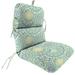 Jordan Manufacturing 22 x 45 Blue and Green Medallion Outdoor Chair Cushion with Ties and Loop - 45 L x 22 W x 5 H