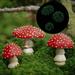 tsondianz 3PCS Mushroom for Garden Glow in The Dark Fairy Garden Decor Accessories Micro Landscape Mushroom Statue