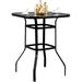 Caelan Tempered Glass Bar Table For Deck