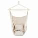 Fithood Distinctive Cotton Canvas Hanging Rope Chair with Pillows Beige