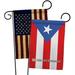 BD-CY-GP-108049-IP-BOAA-D-US07-BD 13 x 18.5 in. World Nationality Impressions Decorative Vertical Double Sided USA Vintage Puerto Applique Garden Rico Flags - Pack of 2