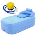 Inflatable Bathtub for Adults Portable Comfortable Bath Tub for travel Folding Spa Soaking Single Person Bathing & Foot Pump