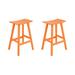 Costaelm Paradise 29 Poly Plastic Outdoor Patio Bar Stool (Set of 2) Orange