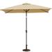 SmileMart 6.5 x 10 FT Patio Umbrella Tan with 18 Bronze Base Set for Outdoor Tan