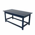 WestinTrends Malibu Outdoor Coffee Table 35 x 17.5 All Weather Poly Lumber Patio Adirondack Coffee Table for Garden Lawn Porch Balcony Navy Blue