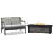 Home Square 2 Piece Set with Propane Fire Pit & Aluminum Patio Loveseat