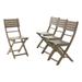 GDF Studio Vicaro Outdoor Grey Finish Acacia Wood Foldable Dining Chairs Set of 4