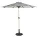 GARDEN 9 Ft Patio Umbrella w/ Round Resin Base Stand Included for Outdoor Shade Gray/White Stripe