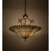 Meyda Tiffany - 30993 - Three Light Inverted Pendant - Tiffany Lotus Leaf - Mahogany Bronze-285pack