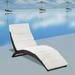 Carevas Folding Sun Lounger with Cushion Poly Rattan Brown