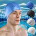 Htwon Men Womens Silicone Swim Cap High Elasticity Solid Color Swimming Hat Keep Your Hair Dry for Swim Pool