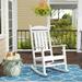 GARDEN Classic Plastic Adirondack Porch Rocking Chair White