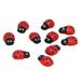 100PCS Mini Ladybugs Miniature for Fairy Garden Mini Adornment Micro Landscape Plant Decoration Plastic Simulation Seven-star Small Ladybug (Red)