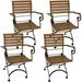 Sunnydaze Deluxe European Chestnut Wooden Folding Dining Armchair - Set of 2