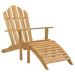 vidaXL Folding Adirondack Chair Patio Lawn Chair with Footrest Solid Wood Teak