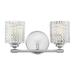 5042 Elle 2-Light 15 Wide Bathroom Vanity Light with Chevron Cut Glass Shades