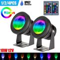 Hododo RGB LED Underwater Flood Light Submersible LED Dimmable Spotlight With Remote Control